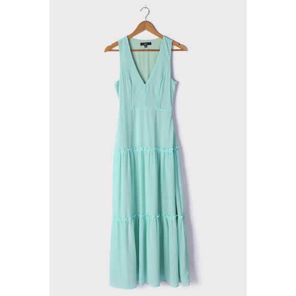 Lulus Tiered Blue Maxi Dress - Picture 4 of 7